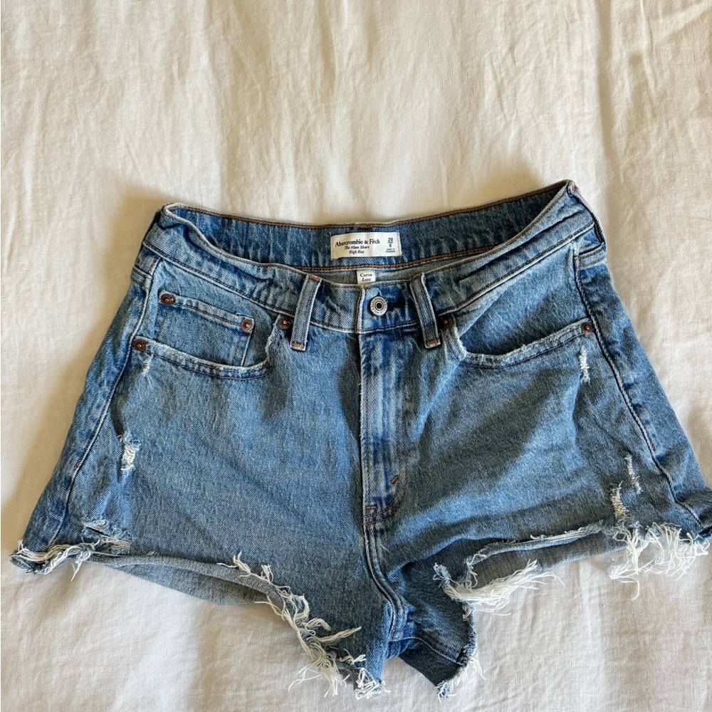 Abercrombie & Fitch Blue Distressed Jean Shorts